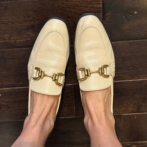Zara cream color horse-bit loafers size 36